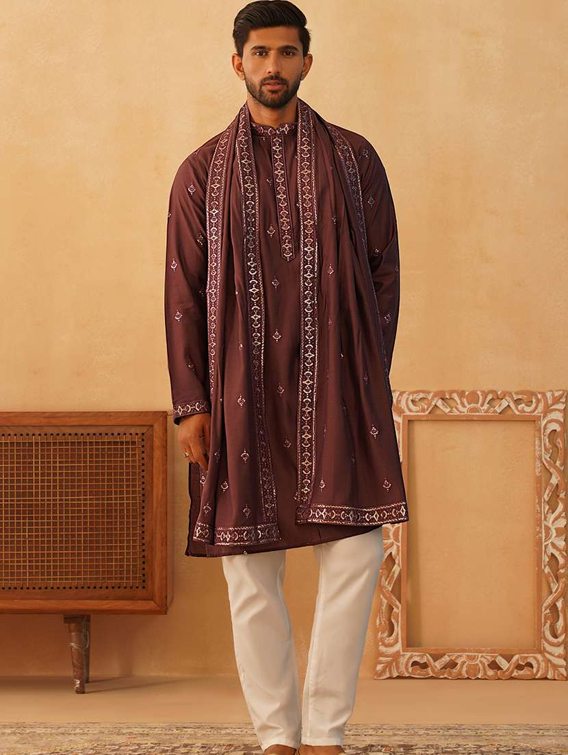 men embroidered kurta pyjama ethnic wear set - 21484717 -  Zoom Image - 0