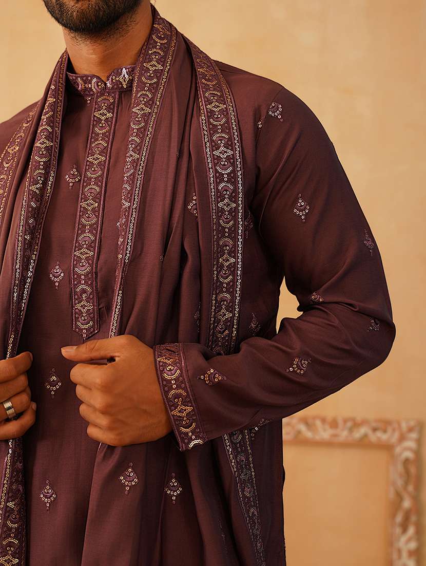 men embroidered kurta pyjama ethnic wear set - 21484717 - Standard Image - 5