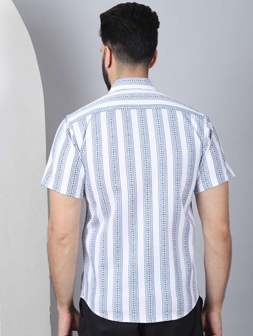 men short sleeved striped casual shirt - 21484727 -  Standard Image - 3
