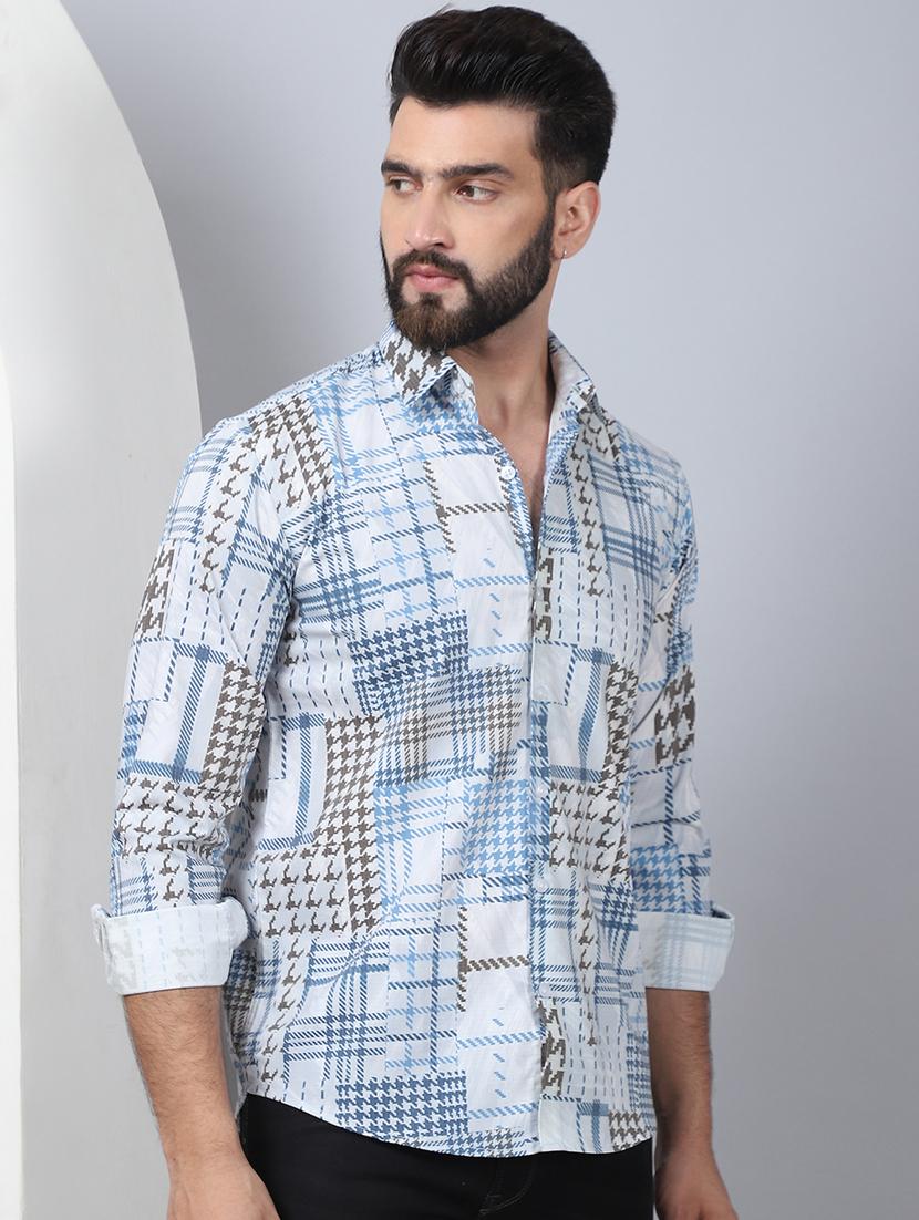 men long sleeved printed casual shirt - 21484732 -  Zoom Image - 0