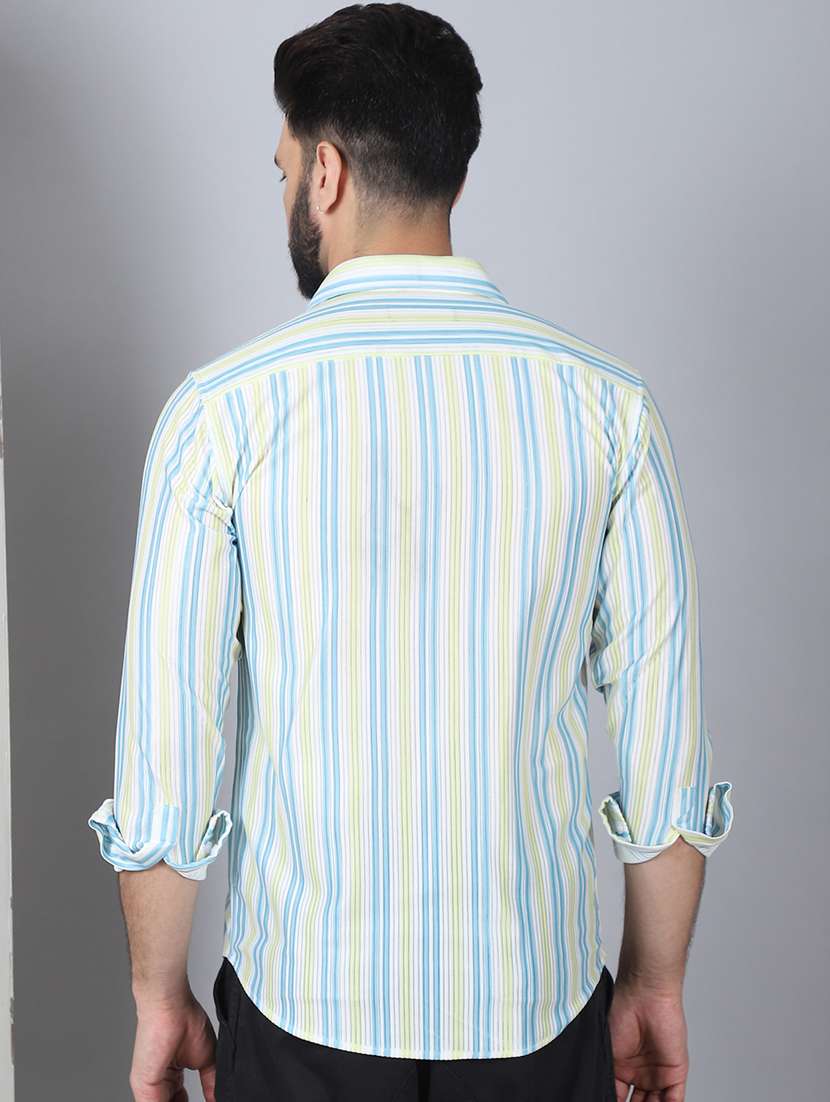 men long sleeved striped casual shirt - 21484733 -  Standard Image - 3