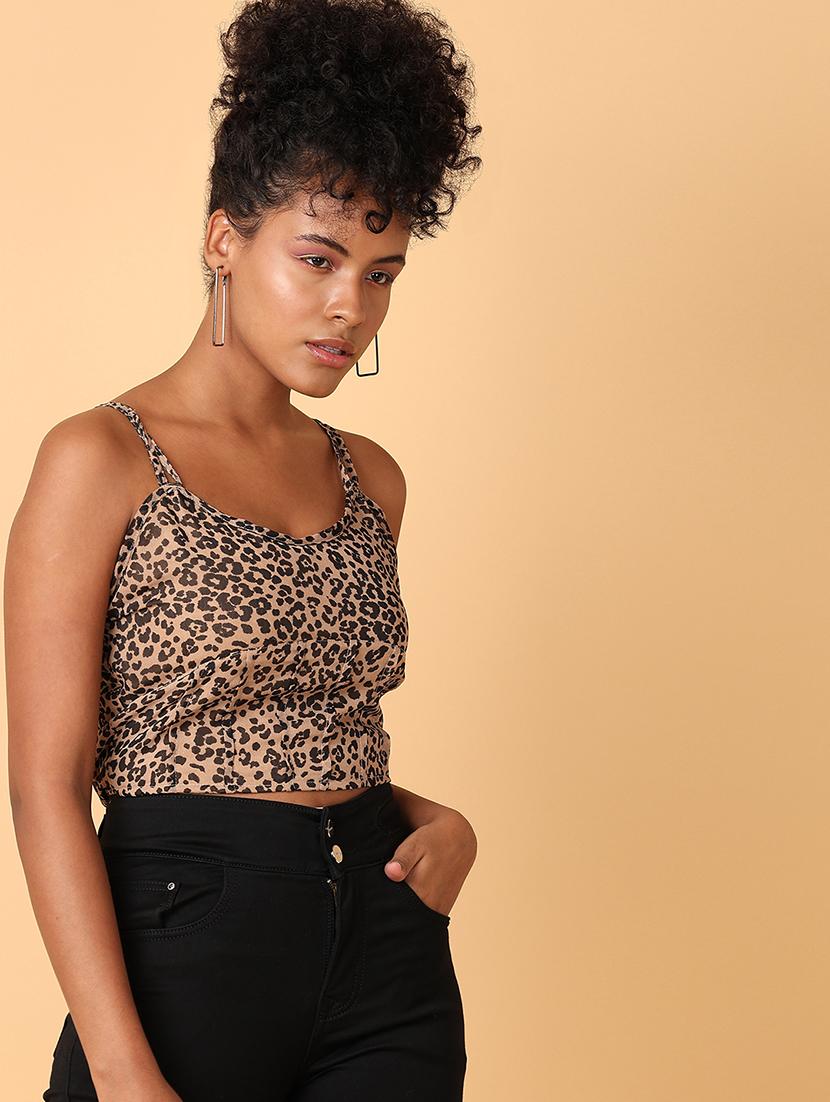 brown animal printed regular top - 21484878 - Standard Image - 3