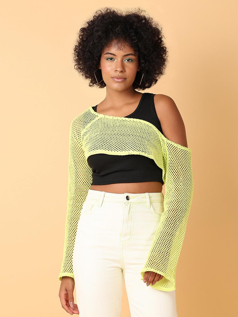 women light green cotton crop top - 21484880 -  Zoom Image - 0