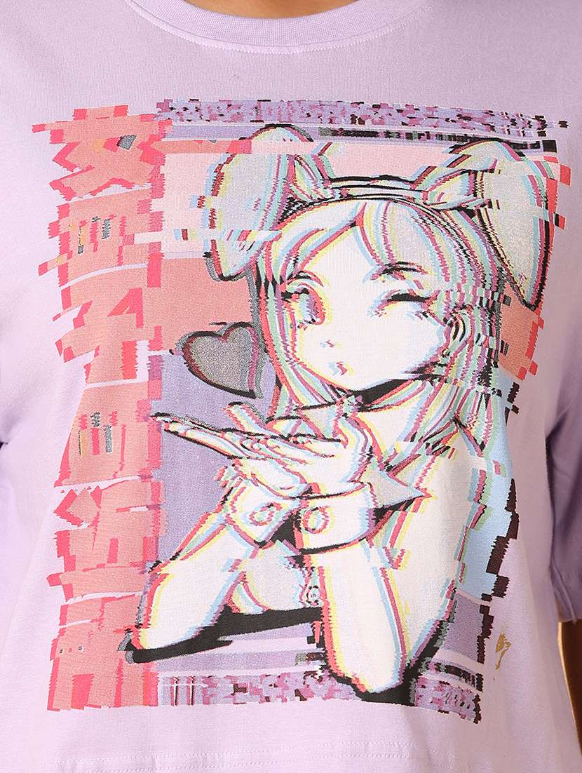 women crew neck graphic crop t-shirt - 21484888 -  Standard Image - 5