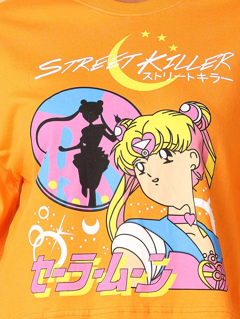 women crew neck graphic crop t-shirt - 21484889 -  Standard Image - 5