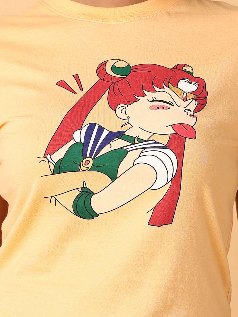 women yellow cotton regular t-shirt - 21484891 -  Standard Image - 5