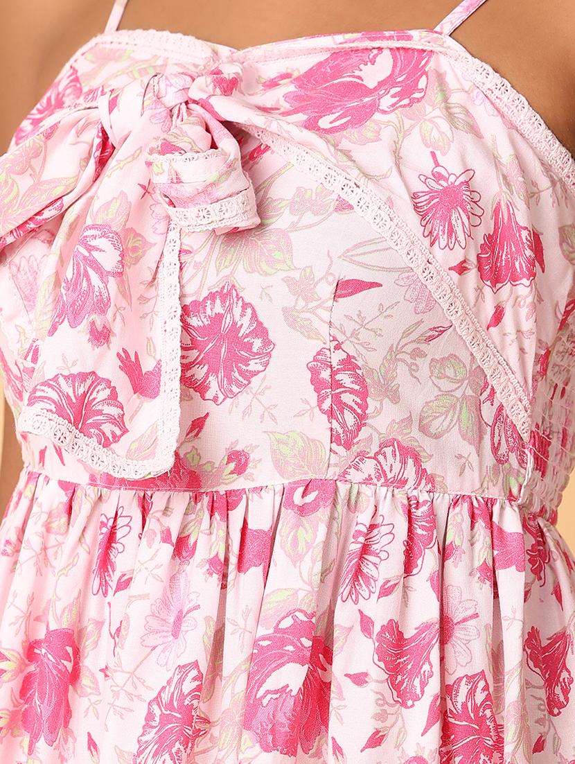 women pink rayon fit & flare dress - 21484892 - Standard Image - 5
