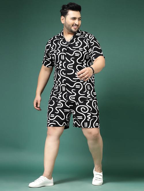 men black rayon co-ord set - 21484914 -  Standard Image - 0