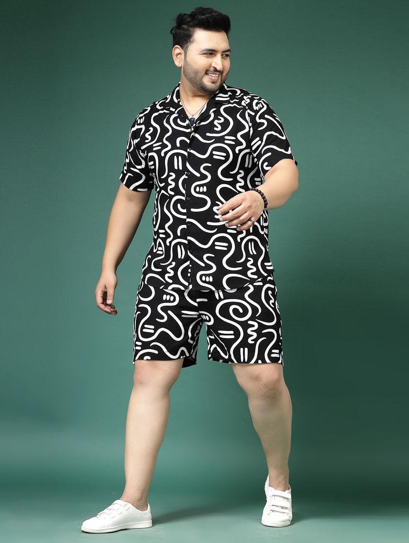 men black rayon co-ord set - 21484914 -  Zoom Image - 0