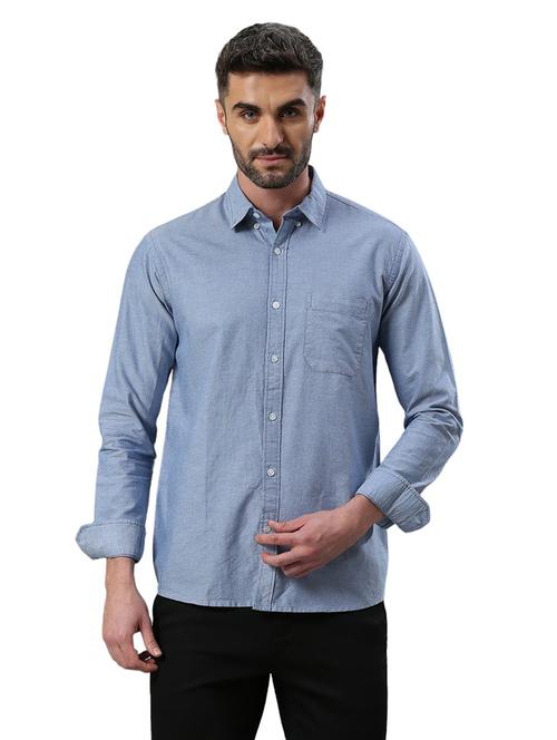men long sleeved solid casual shirt - 21485004 - Standard Image - 0