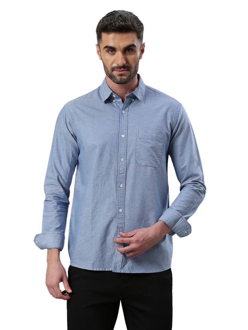 men long sleeved solid casual shirt - 21485004 - Zoom Image - 0