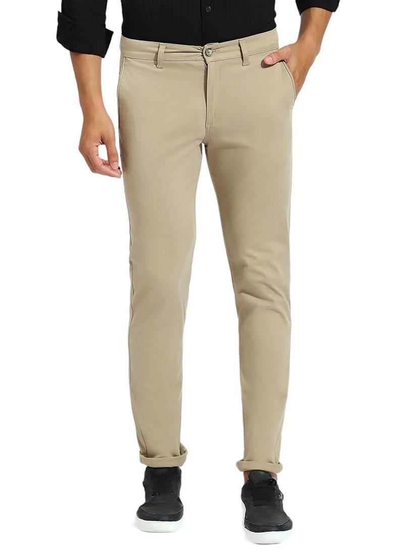 men solid mid rise chinos - 21485053 - Zoom Image - 0
