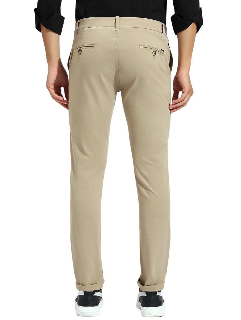 men solid mid rise chinos - 21485053 - Standard Image - 3