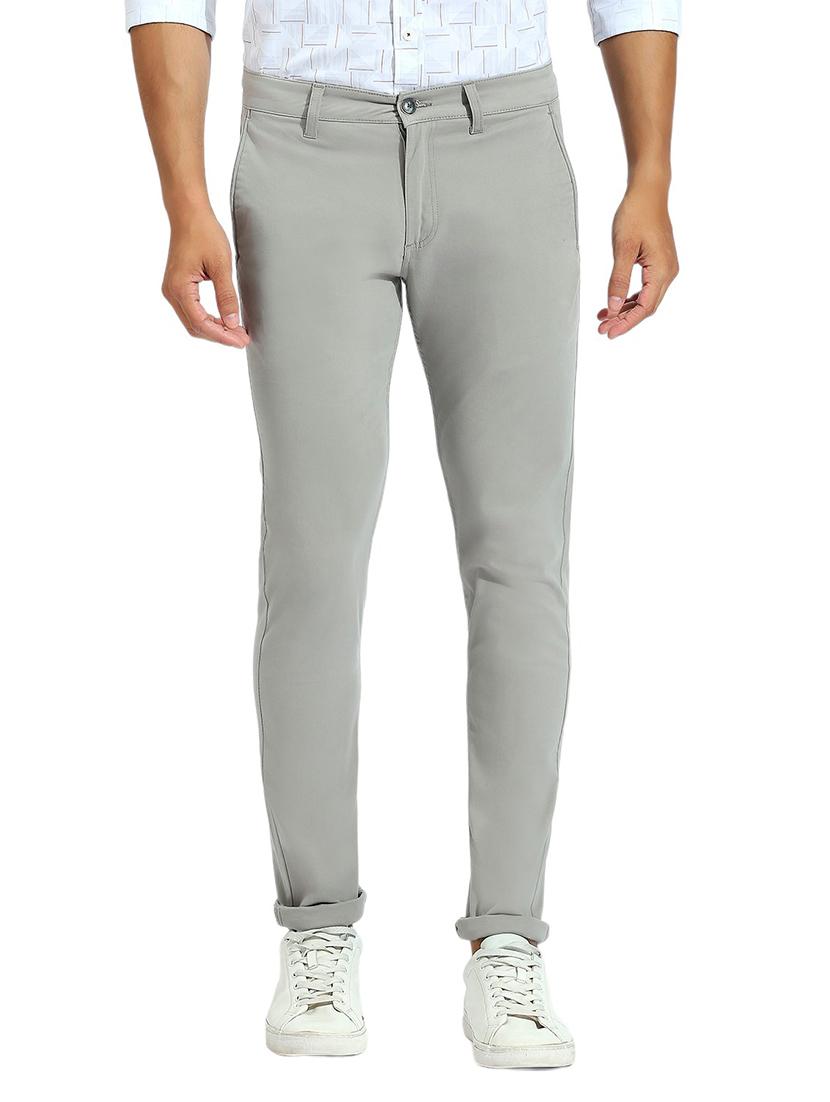 men solid mid rise chinos - 21485056 - Zoom Image - 0
