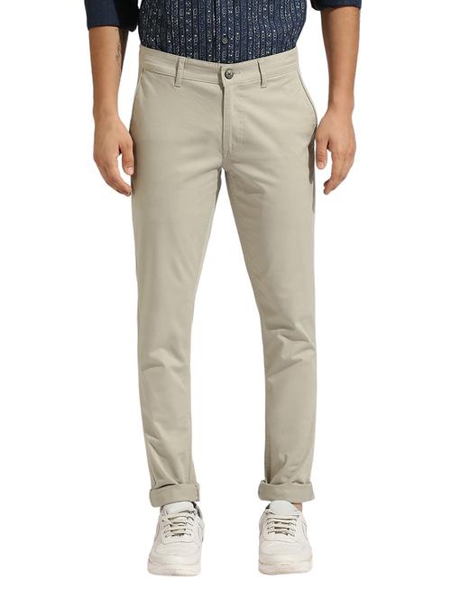 men solid mid rise chinos - 21485059 - Standard Image - 0