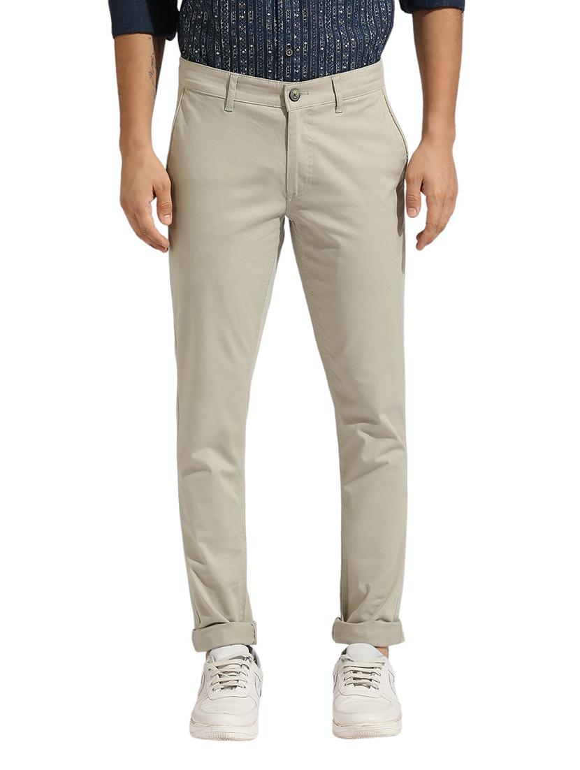 men solid mid rise chinos - 21485059 - Zoom Image - 0