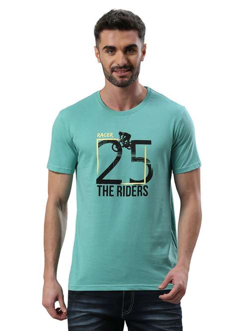 men round neck front print t-shirt - 21485111 - Standard Image - 0