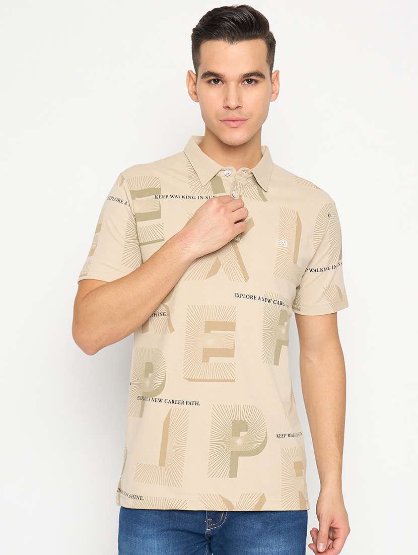 men all over printed polo t-shirt - 21485153 - Zoom Image - 0