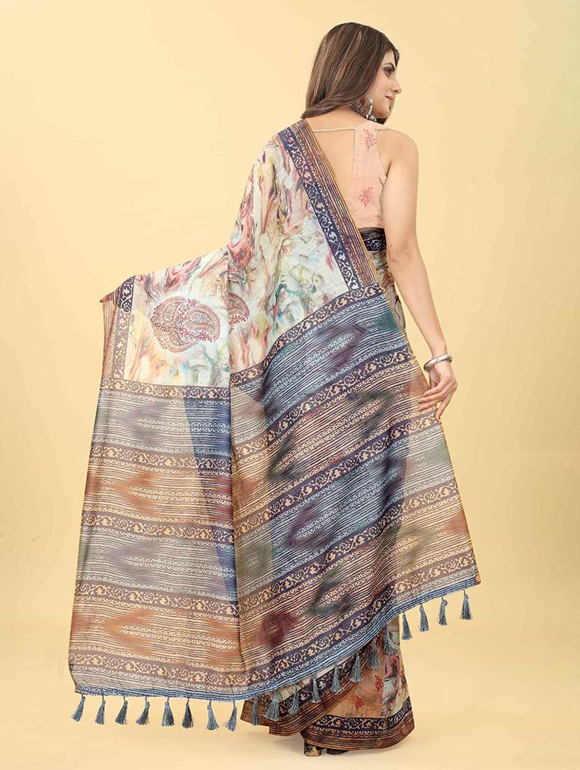 women multi color printed saree - 21485227 -  Standard Image - 3