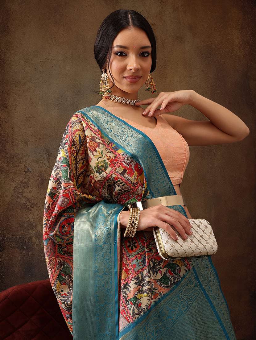 women printed bordered saree - 21485756 -  Standard Image - 3