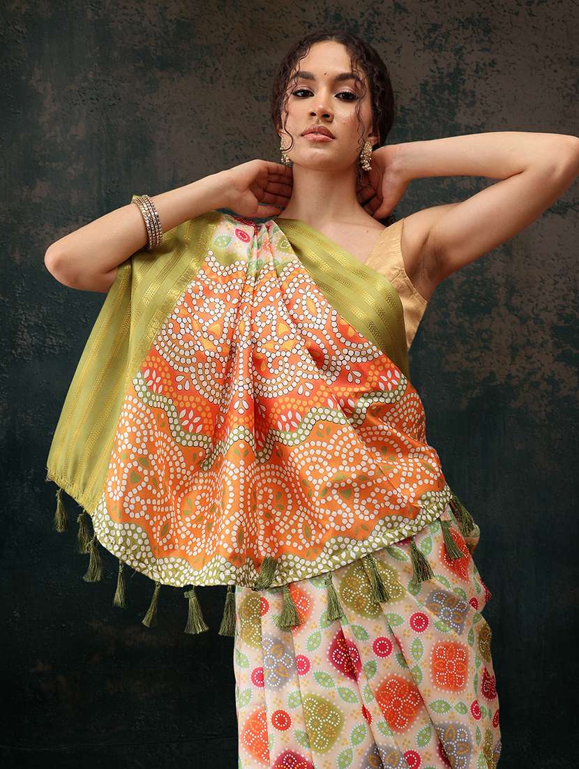 women bandhani printed casual saree with blouse  - 21485905 -  Standard Image - 3
