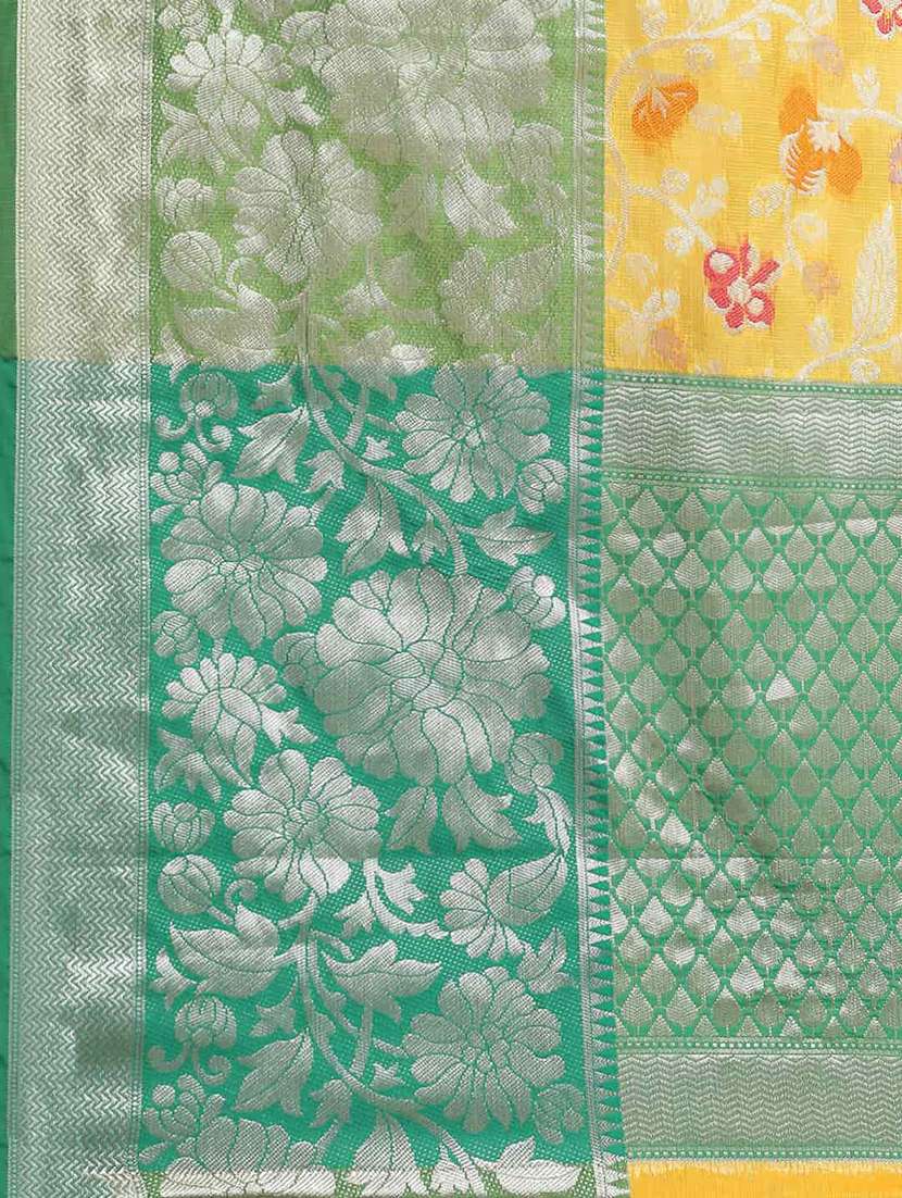 yellow cotton blend mysore silk saree - 21486007 -  Standard Image - 3