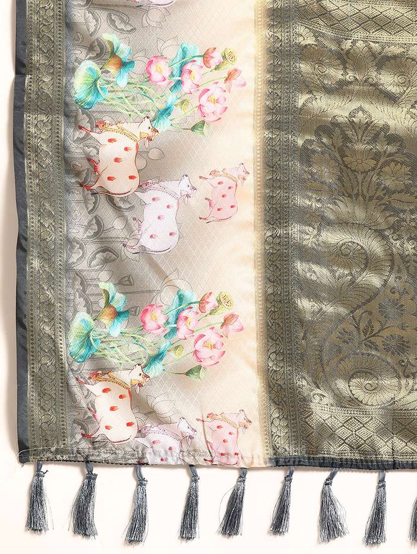 women self-design bordered saree with blouse - 21486017 -  Standard Image - 3