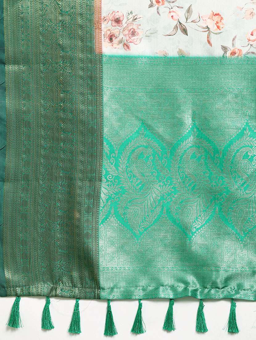 grey silk banarasi saree - 21486033 -  Standard Image - 3