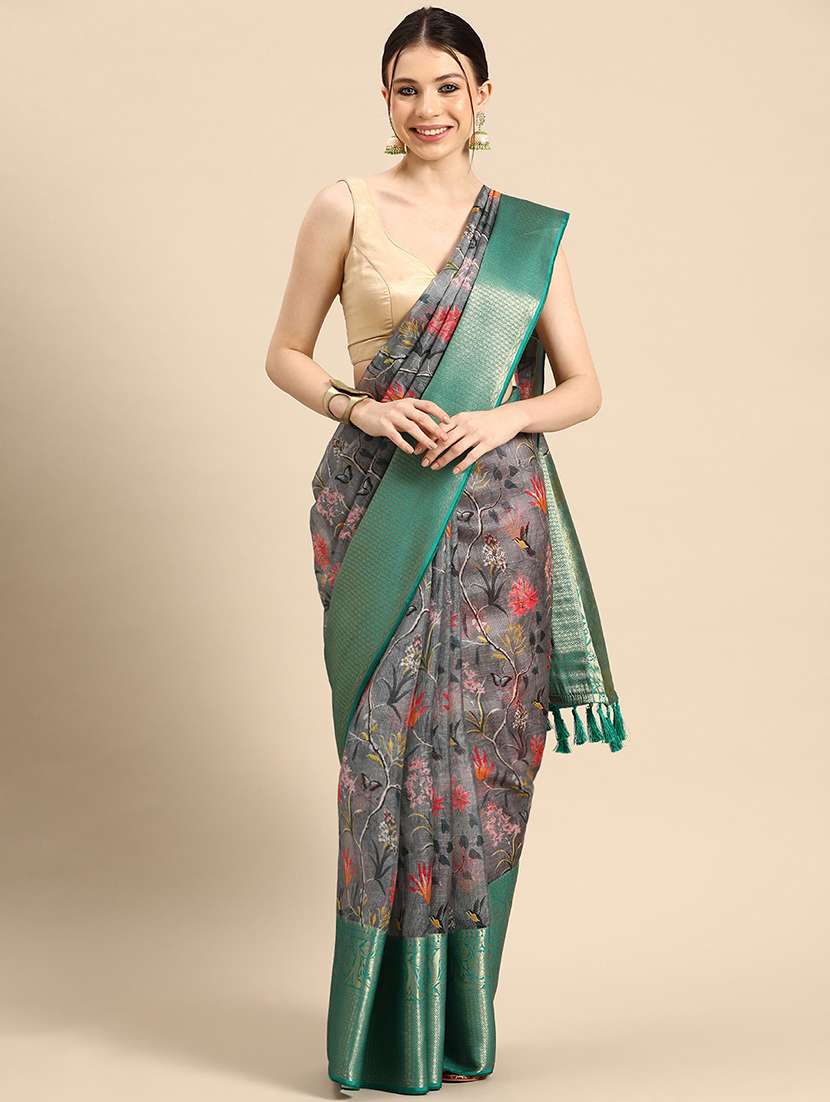 women self-design bordered saree with blouse