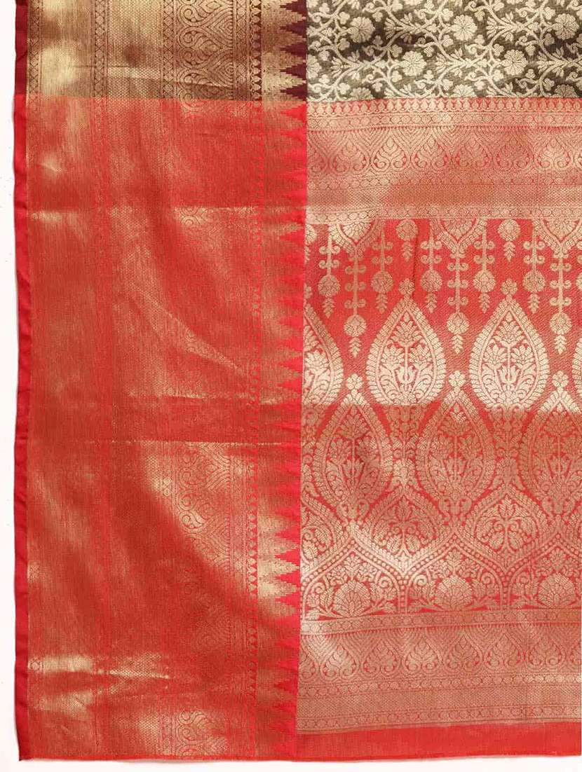 women brown banarasi saree - 21486080 -  Standard Image - 3