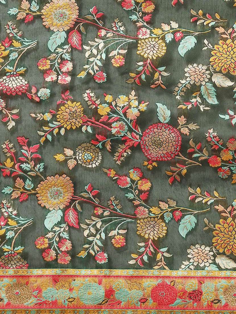 women green baluchari saree - 21486097 -  Standard Image - 3