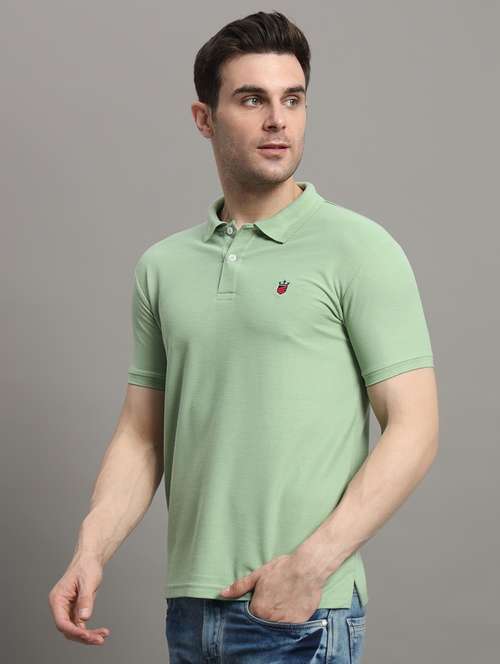 men solid polo t-shirt