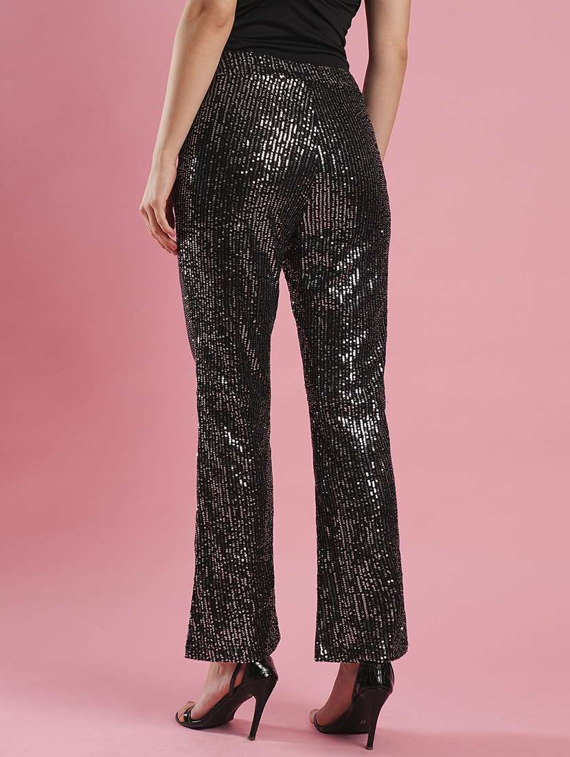 women black nylon bootcut trouser - 21486200 -  Standard Image - 3