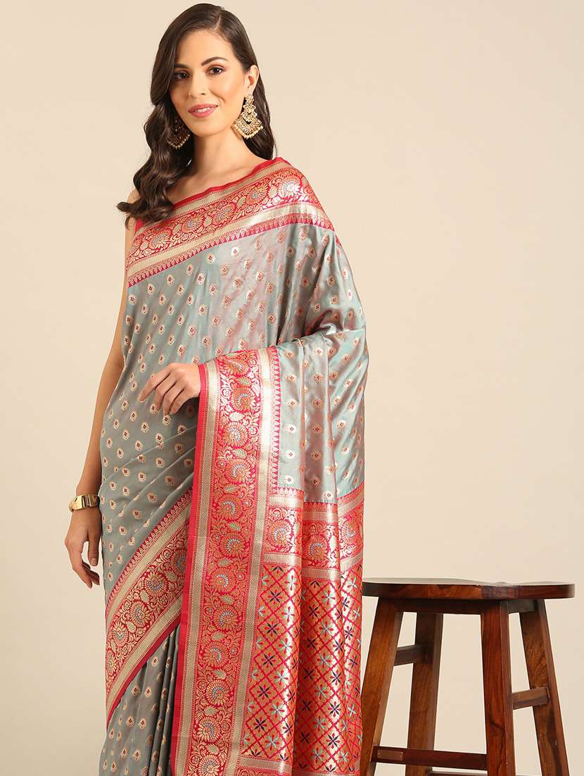 women self design banarasi saree with blouse - 21486250 -  Standard Image - 3