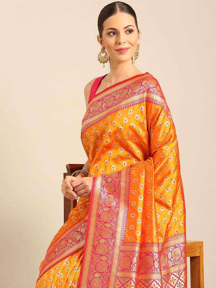 women self design banarasi saree with blouse - 21486251 - Standard Image - 3