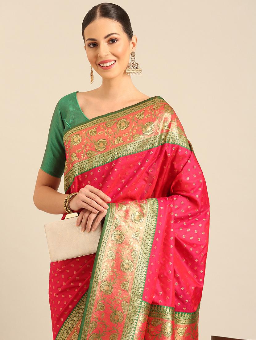 women self design banarasi saree with blouse - 21486252 - Standard Image - 3