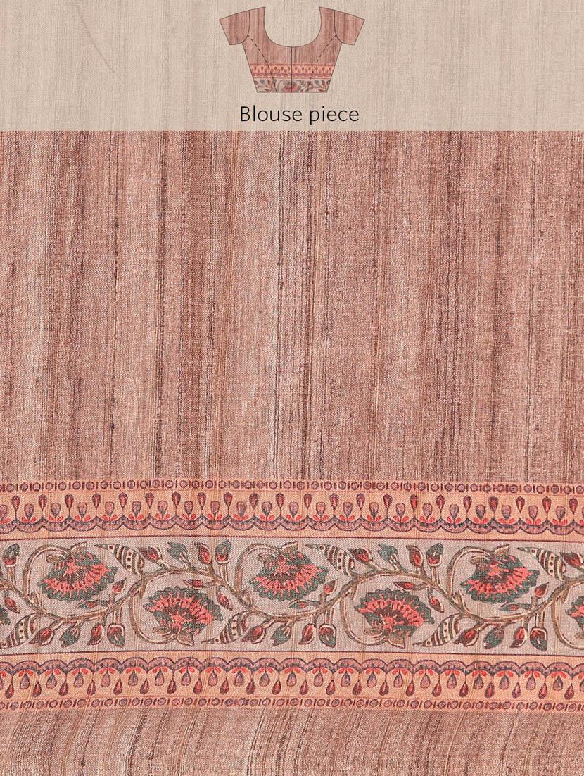 women peach printed saree with blouse - 21486262 - Standard Image - 5