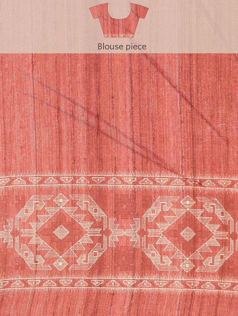 women peach printed saree with blouse - 21486264 - Standard Image - 5