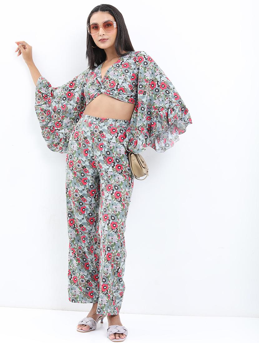 women blue polyester top and trouser co-ord set - 21486402 - Zoom Image - 0