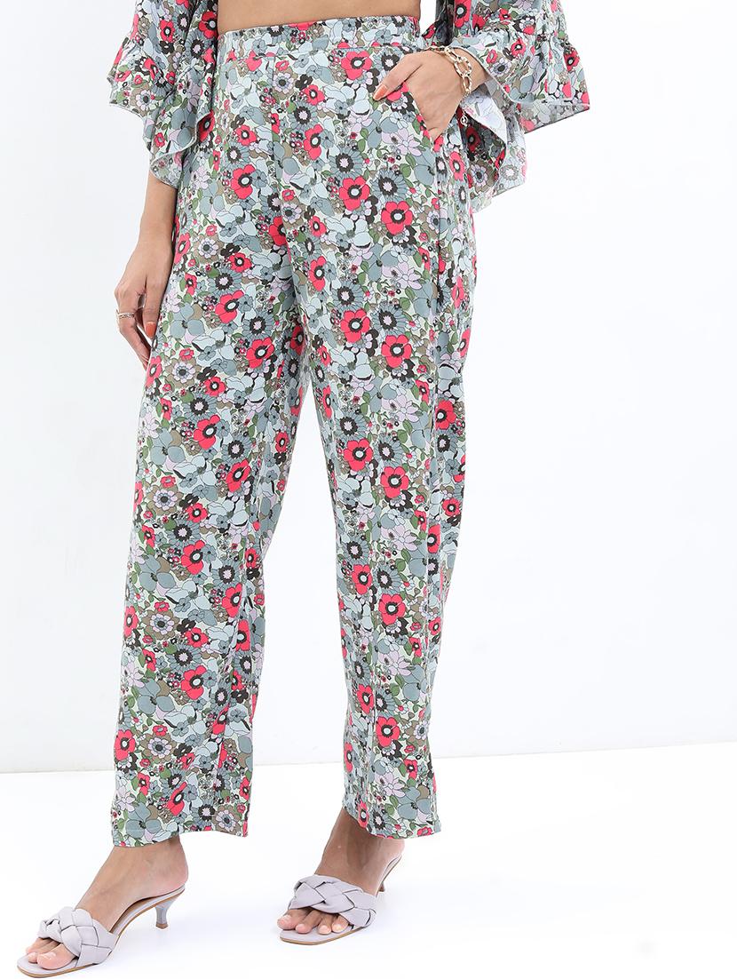 women blue polyester top and trouser co-ord set - 21486402 - Standard Image - 3