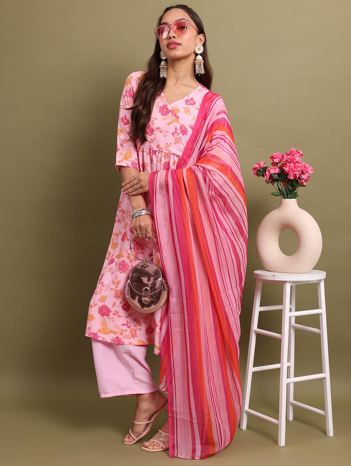 women floral printed kurta palazzo set with dupatta - 21486446 -  Zoom Image - 0