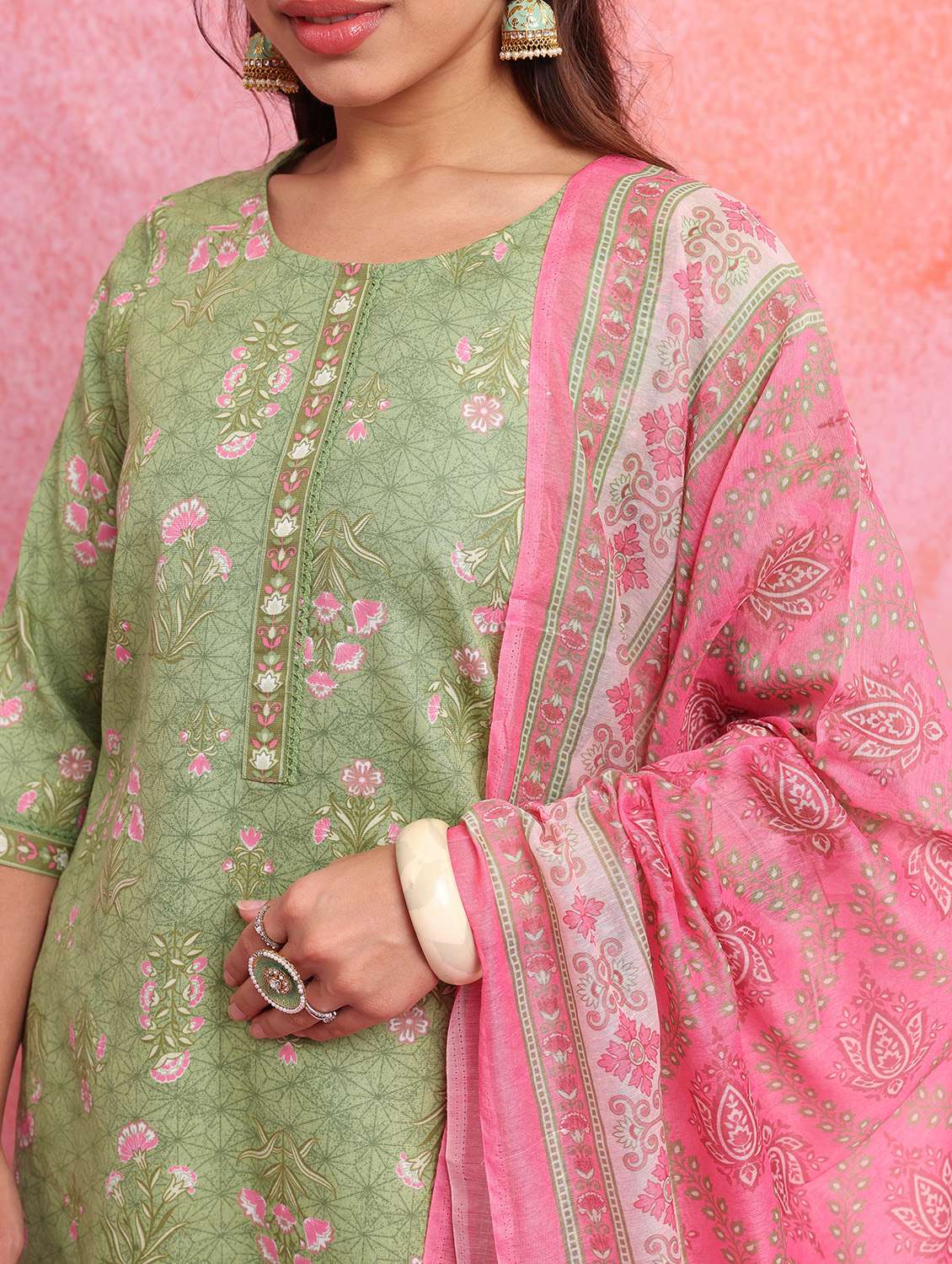 women printed kurta palazzo set with dupatta - 21486460 -  Standard Image - 3