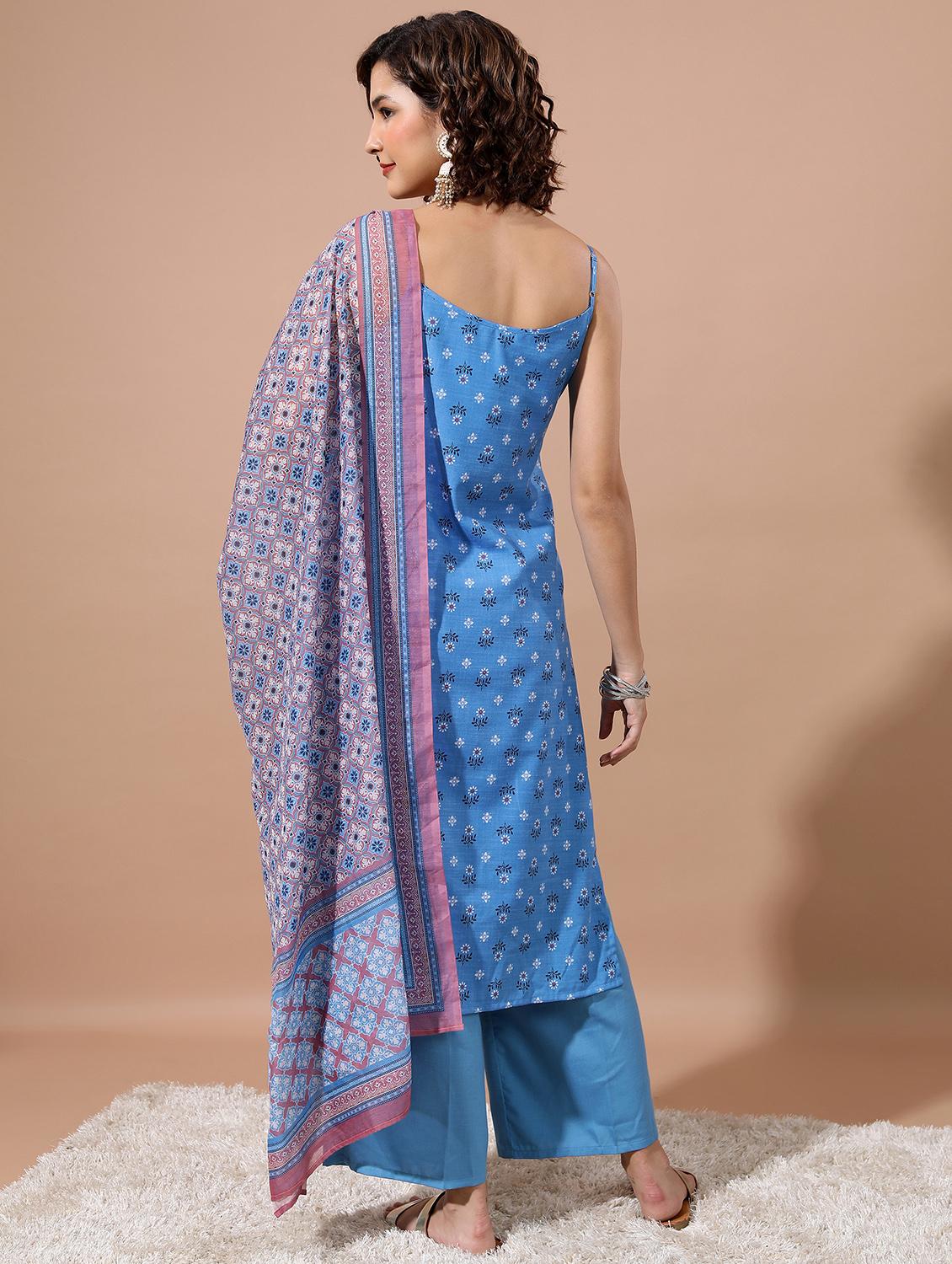 women floral kurta palazzo set with dupatta - 21486472 - Standard Image - 3