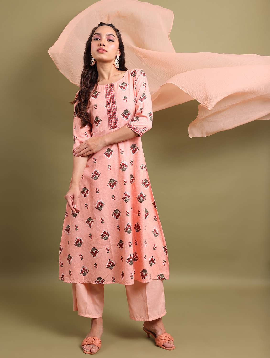 women kurta palazzo set with dupatta - 21486494 -  Zoom Image - 0