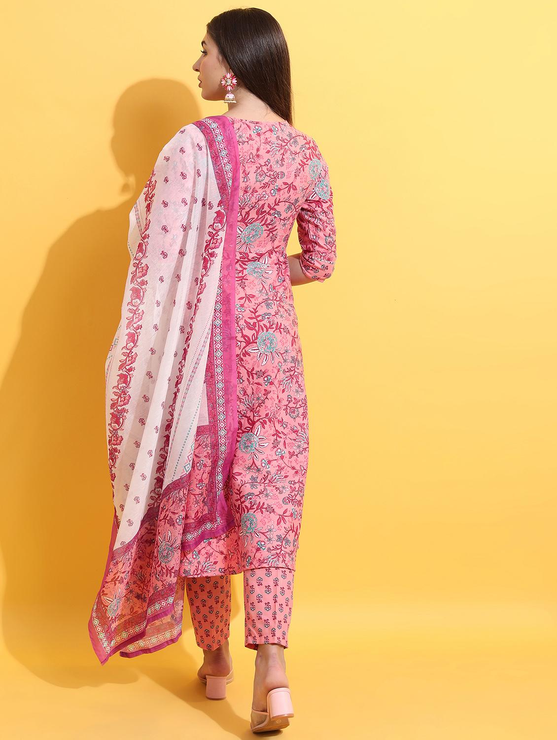 women pink kurta pant set with dupatta - 21486499 - Standard Image - 3