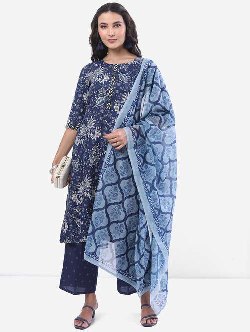 women floral kurta palazzo set with dupatta - 21486537 -  Standard Image - 0