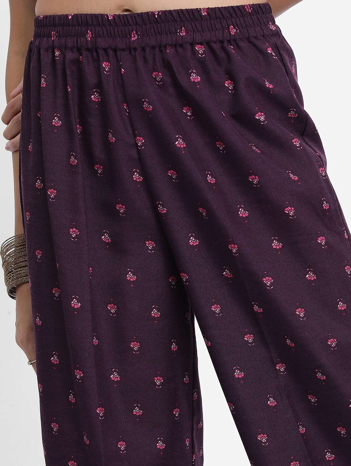 women purple kurta palazzo set with dupatta - 21486538 -  Standard Image - 3