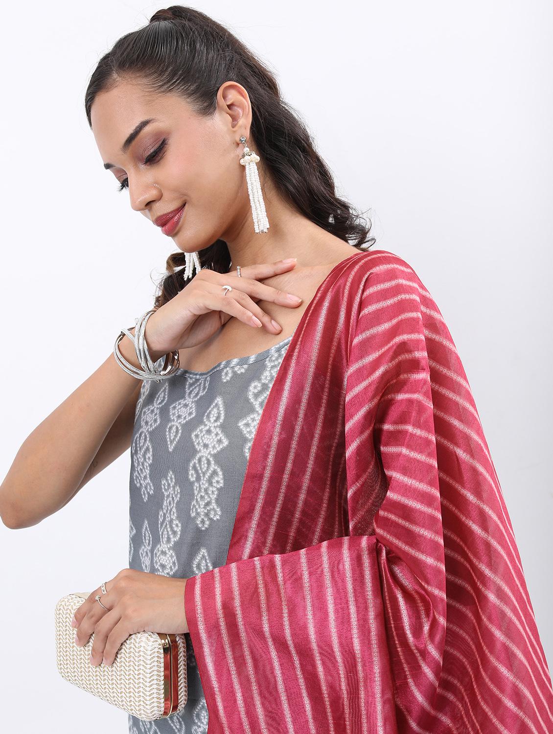 women printed kurta palazzos set with dupatta - 21486548 - Standard Image - 3