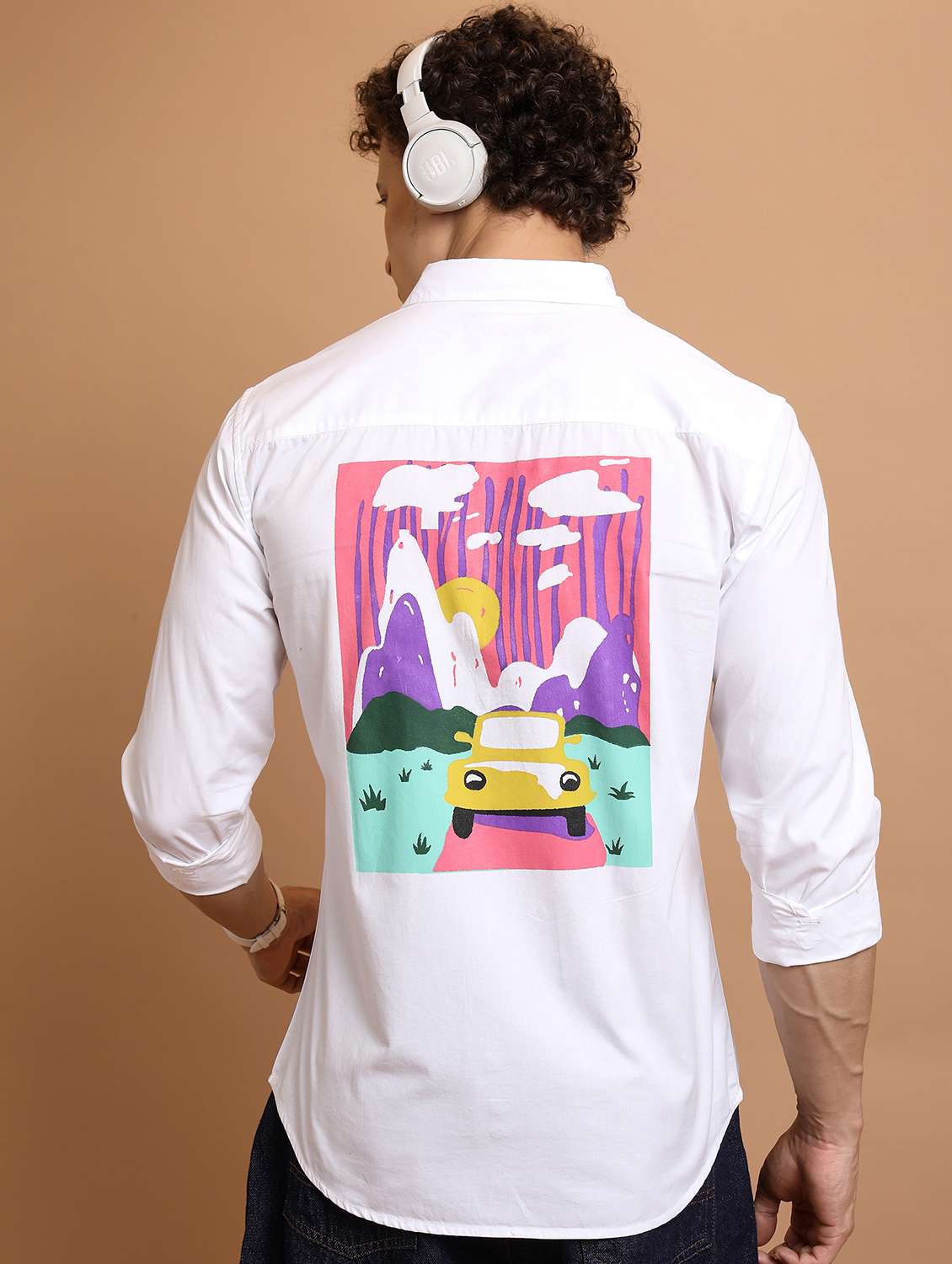 men collared graphic printed casual shirt - 21486708 -  Standard Image - 3