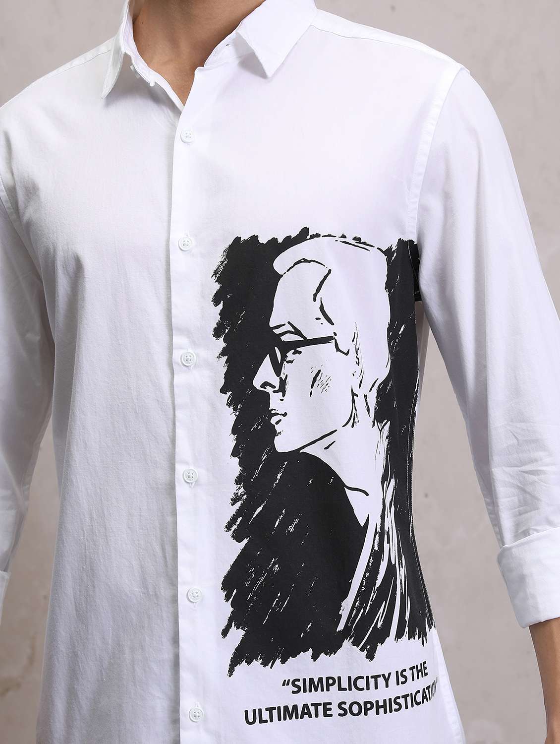 men collared graphic printed casual shirt - 21486710 -  Standard Image - 5